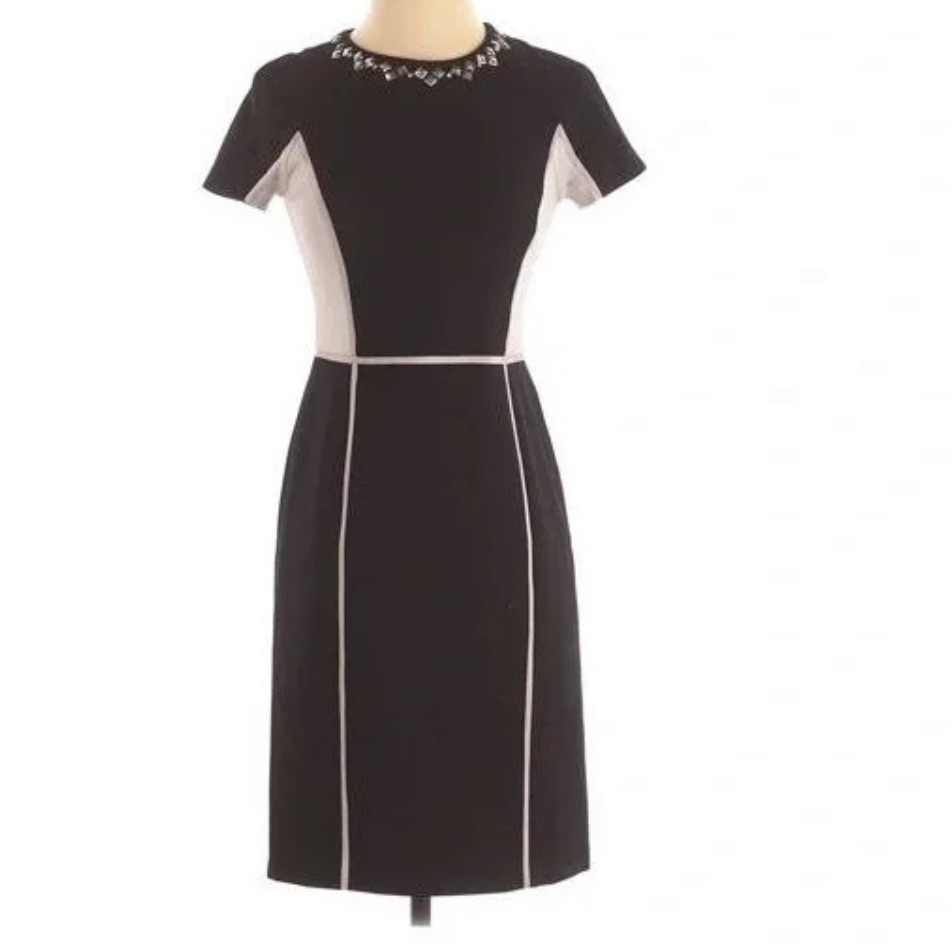 Rebecca Taylor Black Panel Sheath Dress